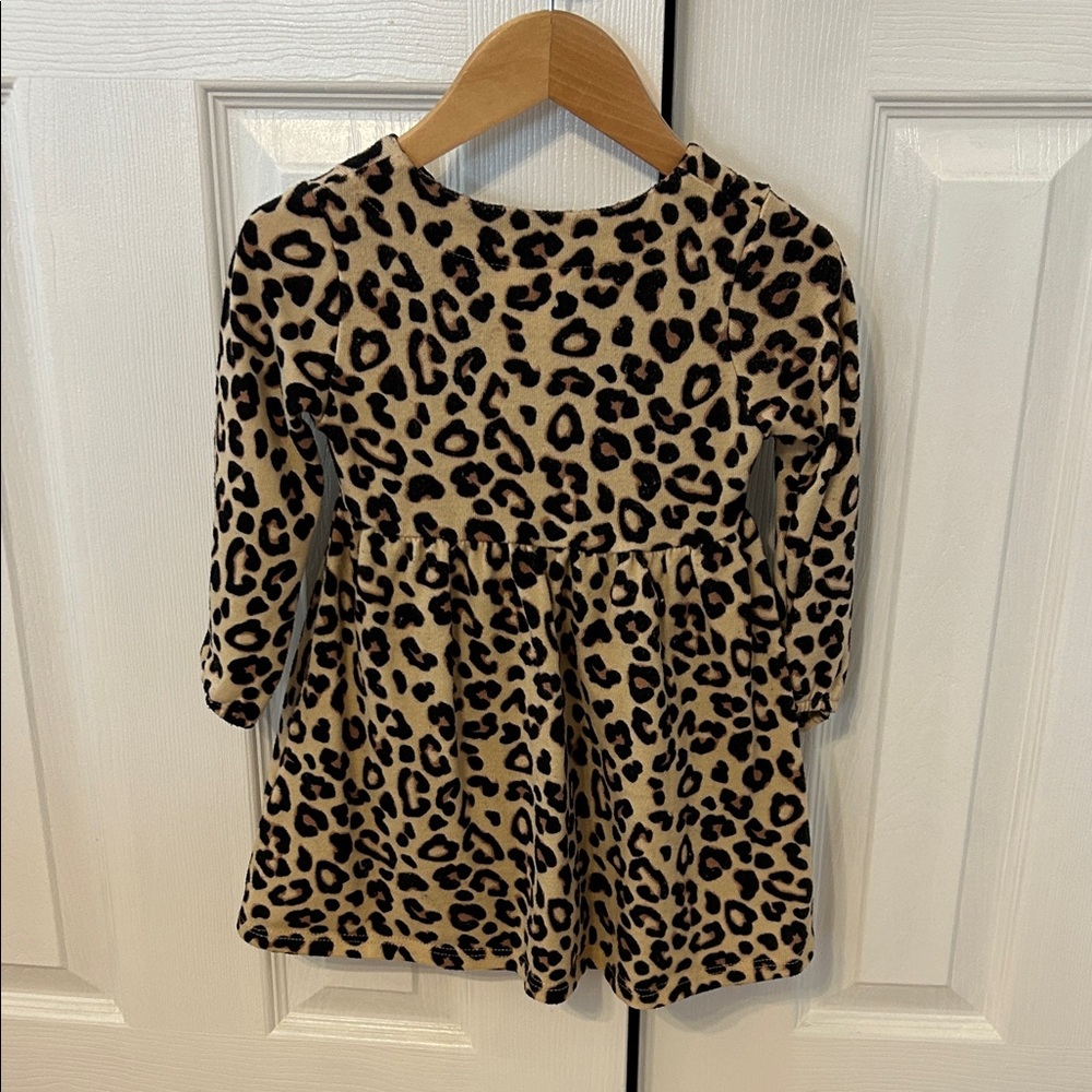 Little Lass Leopard Print Dress - Tan and Black